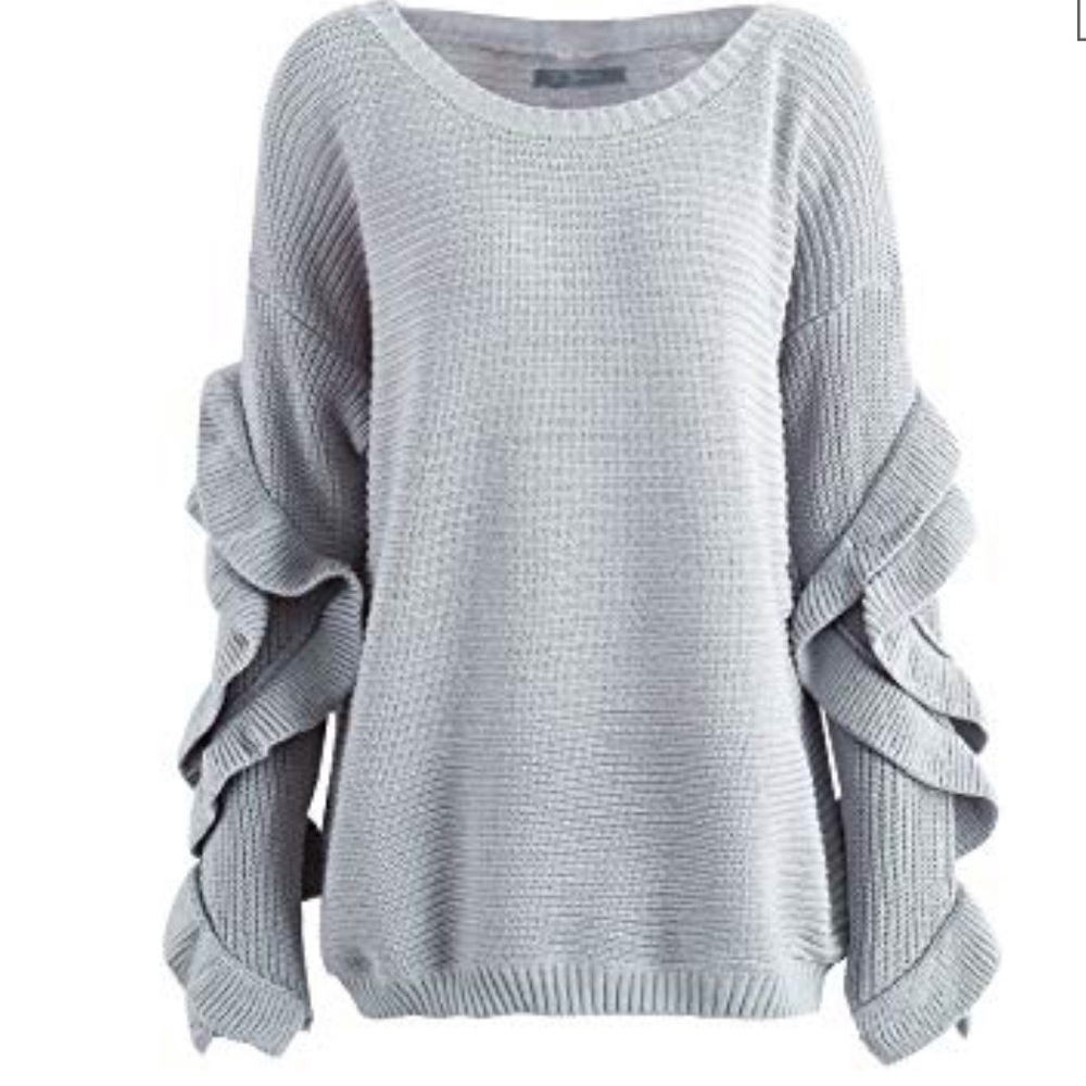 Beautiful women winter loose ruffle sweater - Picture 4 of 7